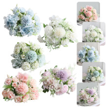 Bouquet de pivoines artificielles – Fleurs en soie réalistes pour vase, centre de table de mariage et décoration intérieure (Compatible avec les