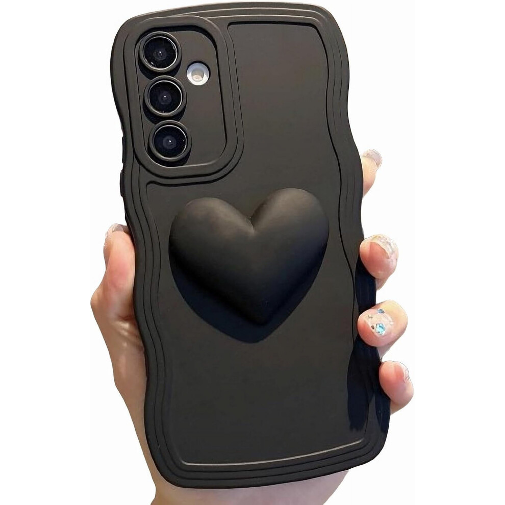 3D Love Heart Phone Case For Samsung Galaxy A35 5G Black 919886038413