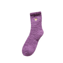 asdoklhq Talvisukat naisille Talviset kirjontatyyliset keskipitkät putkisukat fleeceä lämmittämään ja kylmältä suojaamaan fleeceä, violetit,