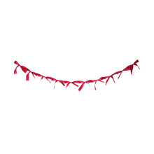 Guirlanda de Laços 70,87", Faixa Suspensa com Laços de Seda Vermelha para Chá de Bebê, Festa Coquette, Cenário para Cabine de Fotos (2 peças)