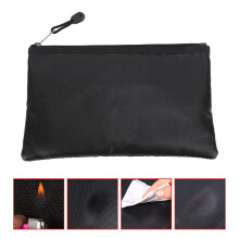 Borsa Documenti Resistente al Fuoco e Impermeabile, 10,5x6,9 pollici, Nera, Grande Capienza