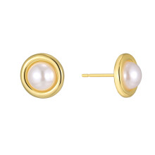 Pearl Stud Earrings 18K Gold Plated