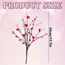 Heart Berry Floral Pick Artificial Red Stem 1 PC