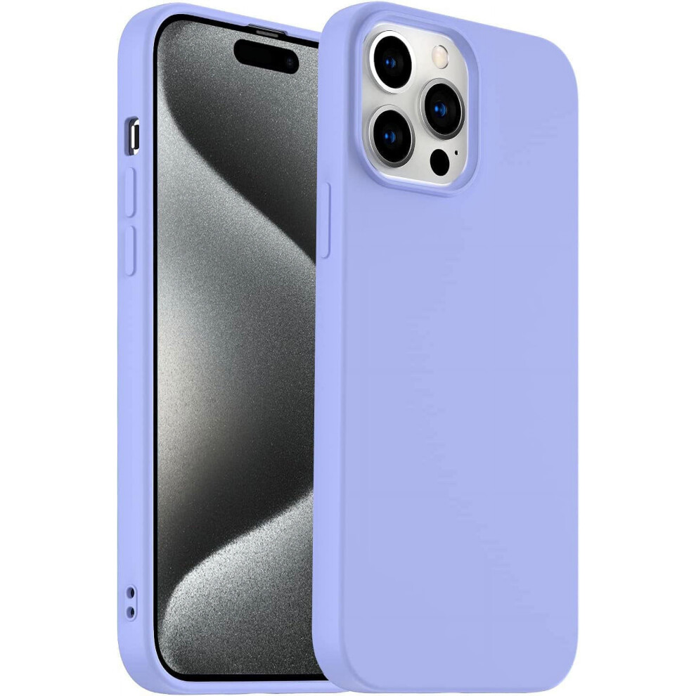 Iphone 15 Pro Max Case Â Ultra Slim Silicone, Shockproof, Soft Microfiber Lining, Enhanced Camera Protection, Lavender Purple 9071309111927