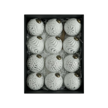 Christmas Balls Decorations 3.15 Inch 12 Pcs Silver Antique