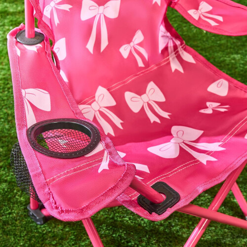 Kids Pink Bow Folding Camping Chair 2