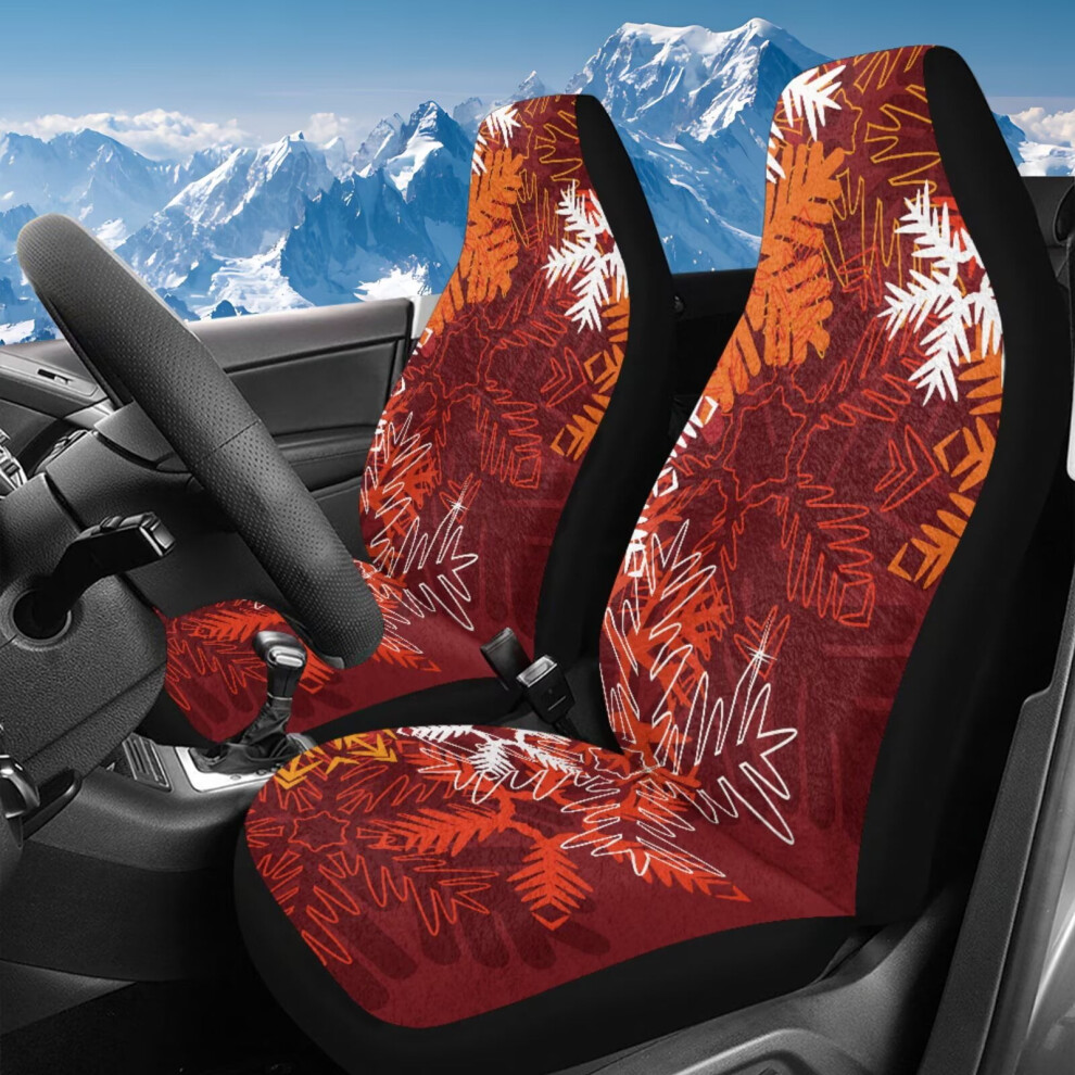 2-Pc Auto Front Seat Covers Â High-Back, Non-Slip Snowflake Print, Compatible With Most Suvs, Sedans & Trucks Coral 9071309113143