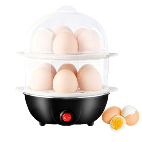 Mini Electric Egg Cooker Black 14-Egg Capacity