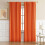 Orange Curtains Summer Fall Decor 52x90 Inch Back Tab Rod 1