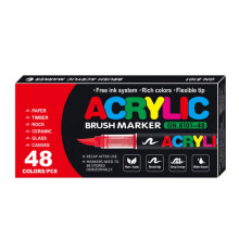 Soft Brush Tip Acrylic Paint Pens, Waterproof & Permanent, Multi-Surface Art Markers for Rock, Canvas, Wood, Ceramic, Glass, Fabric – Quick-Dry