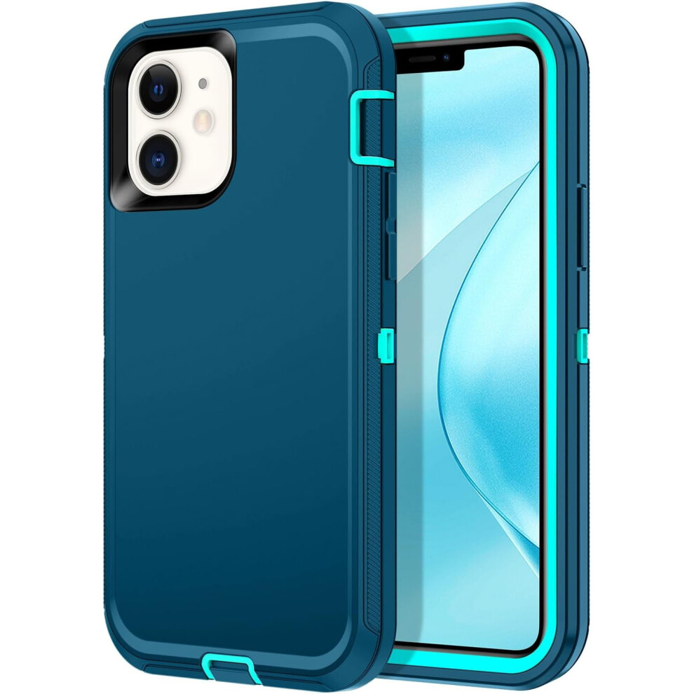 Shockproof Rugged Case For Iphone 11 (6.1") Â 3-Layer Dust & Drop Proof Full Body Protection, Turquoise Green 9071309113006