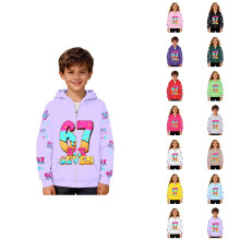 Boys Cartoon Digital Print Zip Up Hoodie Long Sleeve Pullover Jacket With Hood For Kids Outdoor Sports