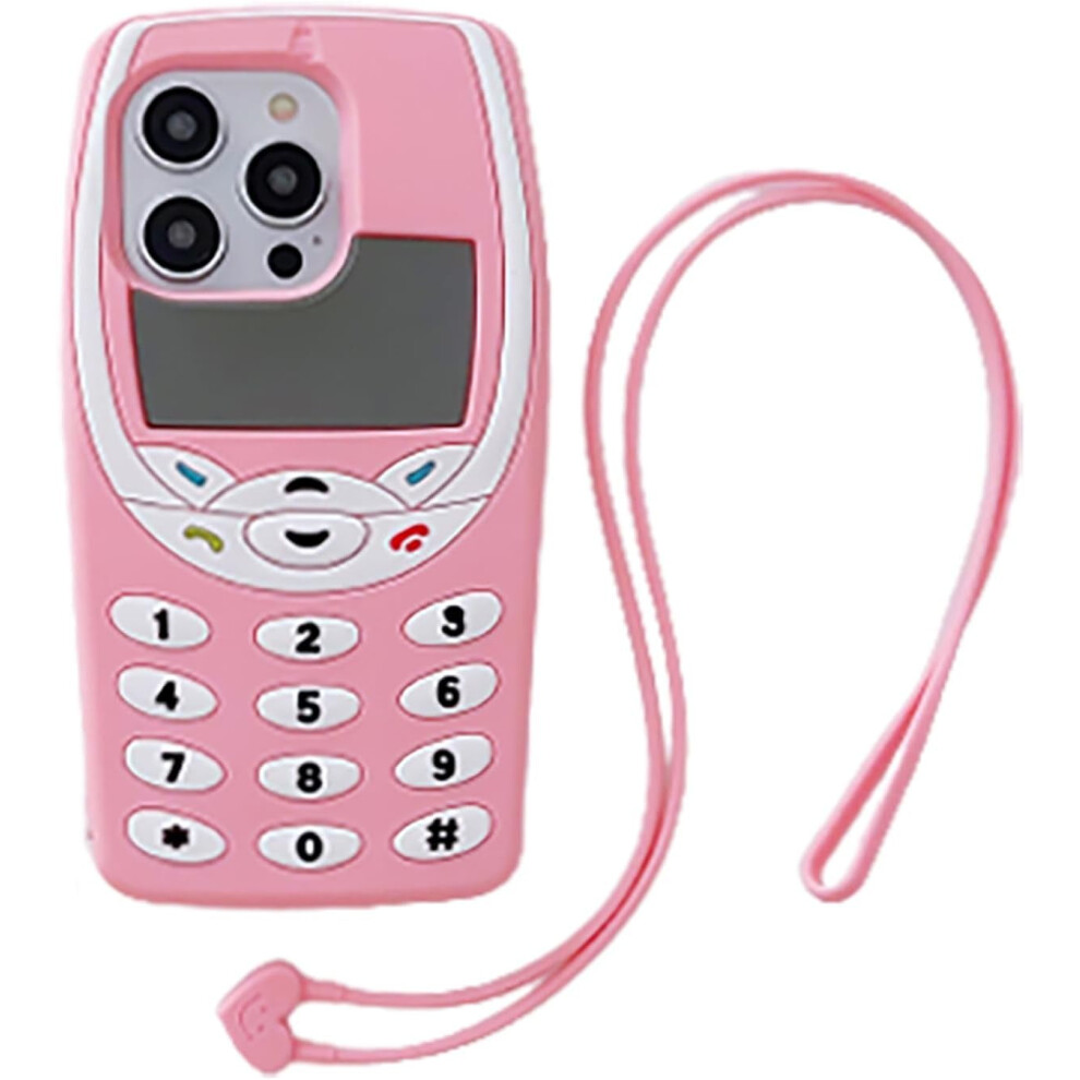3D Retro Kawaii Soft Silicone Phone Case For Compatible With Iphone 13 Pro 6.1", Pink 9083649395240