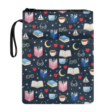 Washable Polyester Book Protector Sleeve with Zipper, Lightweight Reusable Organizer for Classroom Library – Assorted Icons