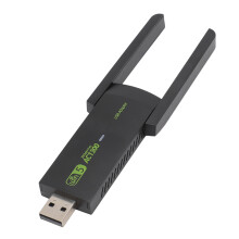 1300Mbps Dual Band USB WiFi Adapter with 5dBi Antennas, Black