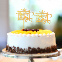 FRCOLOR Golden Acrylic Cake Toppers for Decoration Fashionable and Durable with Charming Letter Pieces