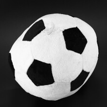 Voetbalsportbal Sierkussen Gevuld Zacht Pluche Speelgoed voor Peuter Baby Jongens Kindercadeau, 8 Inch LX 8 Inch WX 8 Inch H, Zwart