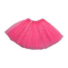 Glitter Sequin-Designed Polyester Fiber Mesh Skirt for Girls' Dance Performances and Parties