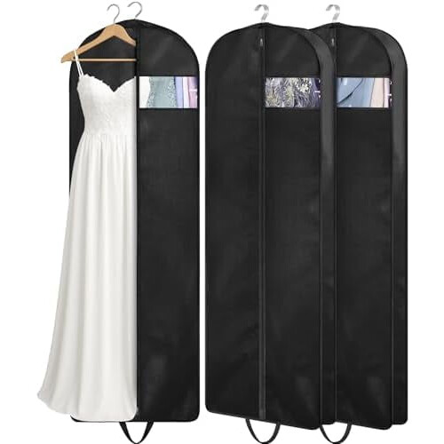 60" hängande klädpåsar med kilar – 3-pack