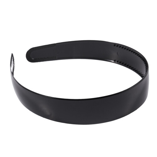 Bandeau large avec deux rangees de dents en plastique Noir 1
