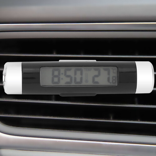 Car Dashboard Thermometer and Digital Clock with LCD Display Backlight Function Compact Lightweight Design for Vehicles and Offices 1