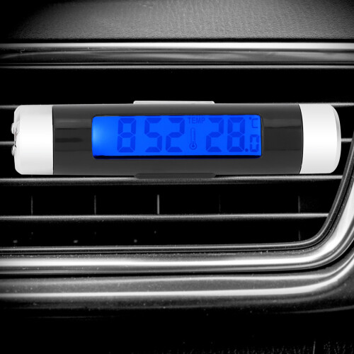 Ψηφιακό θερμόμετρο και ρολόι LCD για οχήματα με λειτουργία οπίσθιου φωτισμού 2