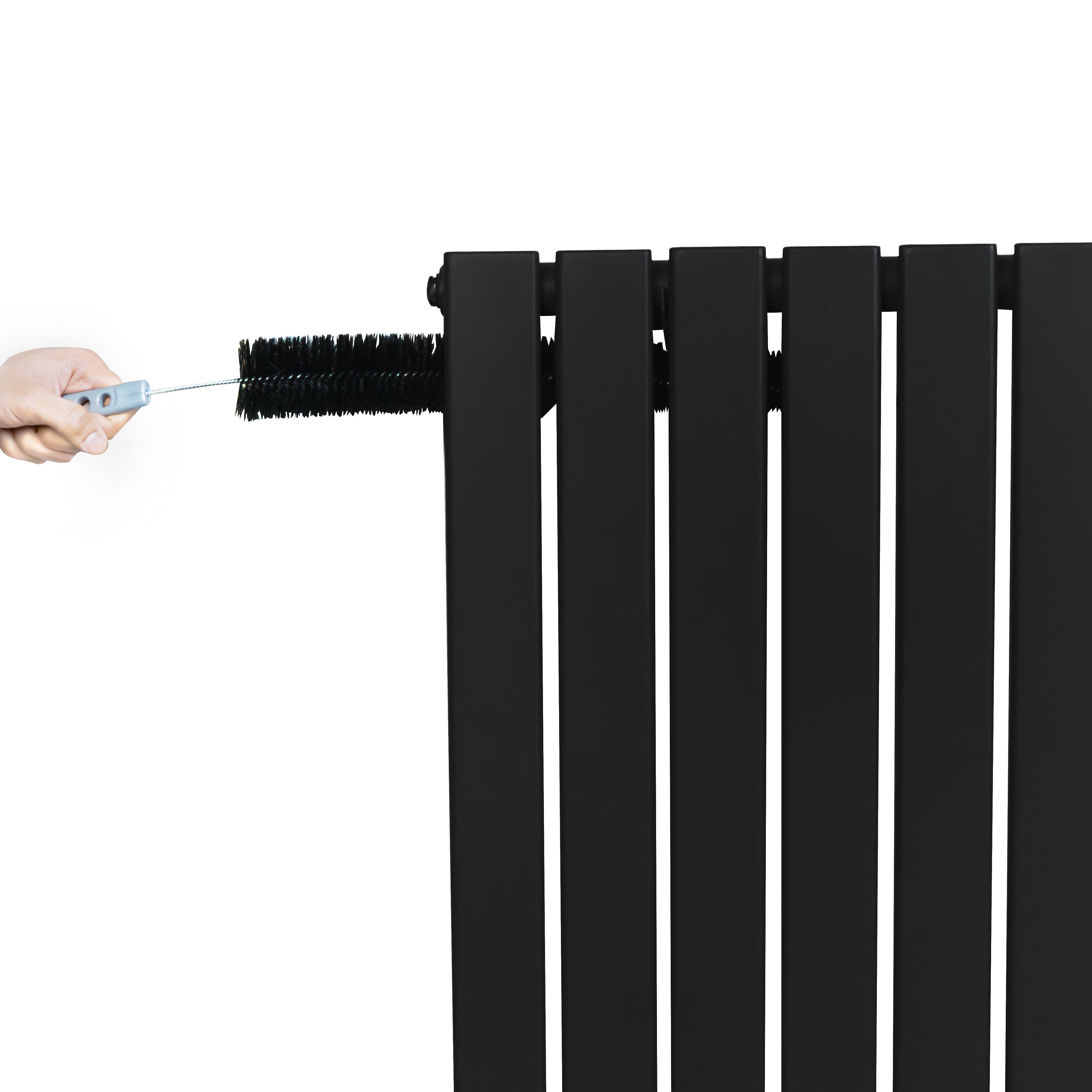 Keswick Column Radiator (Black, 600mm x 910mm) Flat Single Column Radiator Modern Designer ...