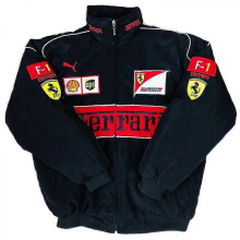 (black, XXL) Veste Ferrari réplique pour homme | Style racing, idéale pour une tenue décontractée et les activités automobiles