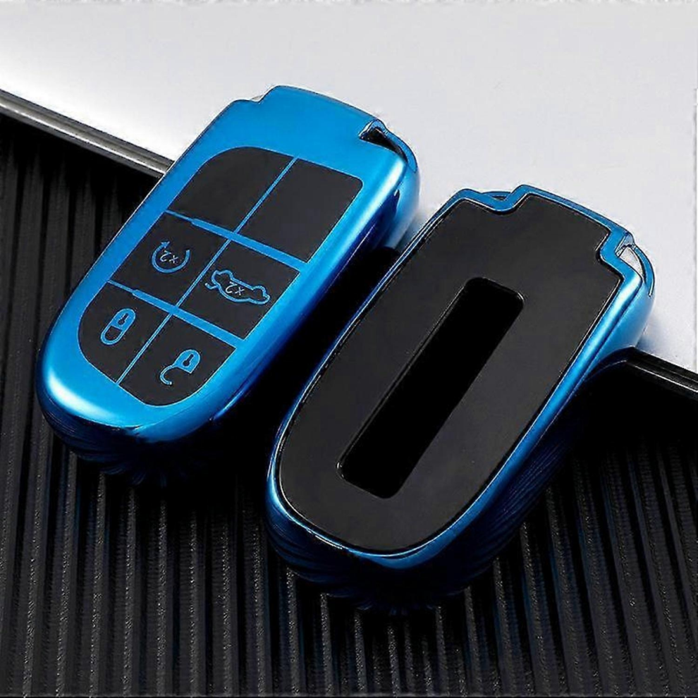 (, 4 Buttons) Car 5Buttons Key Cover Case Holder For Jeep Renegade Compass Grand Cherokee For Chrysler 300C Wrangler Dodge Fiat Accessories Blue 5996097004098