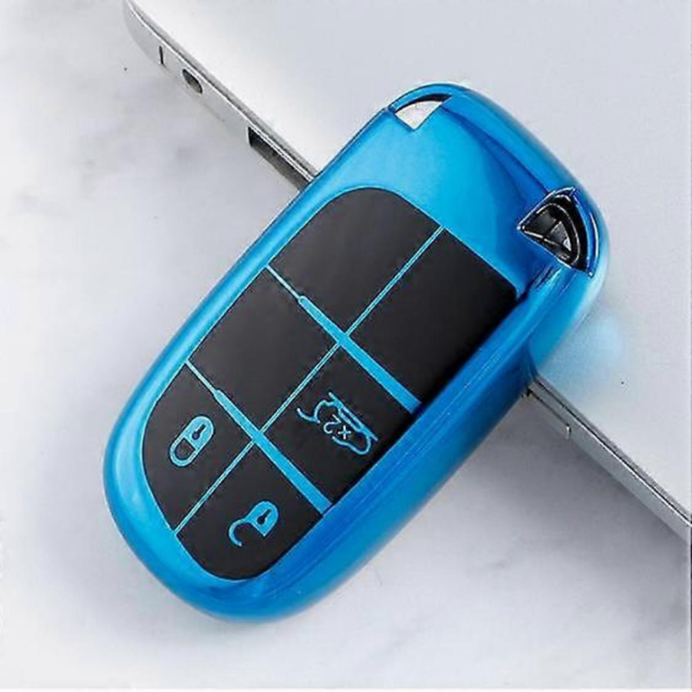 (, 3 Buttons) Car 5Buttons Key Cover Case Holder For Jeep Renegade Compass Grand Cherokee For Chrysler 300C Wrangler Dodge Fiat Accessories Blue 5996097004104