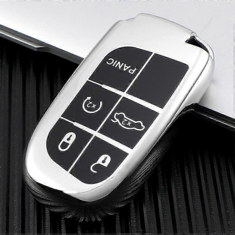 (, 5 Buttons) Car 5Buttons Key Cover Case Holder For Jeep Renegade Compass Grand Cherokee For Chrysler 300C Wrangler Dodge Fiat Accessories White 5996097004203