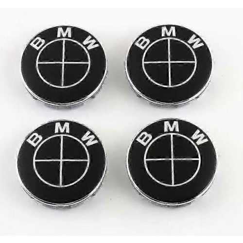 (black) B04- 68mm 4-pack Center Caps Bmw Silver One Size