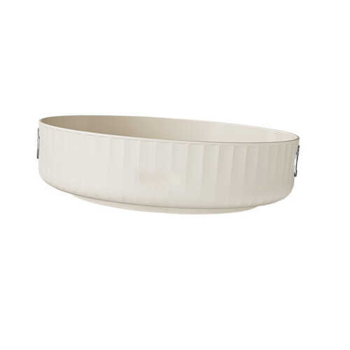 Creamy White Rotatable Round Storage Tray 28x7cm Multi-Purpose Rack
