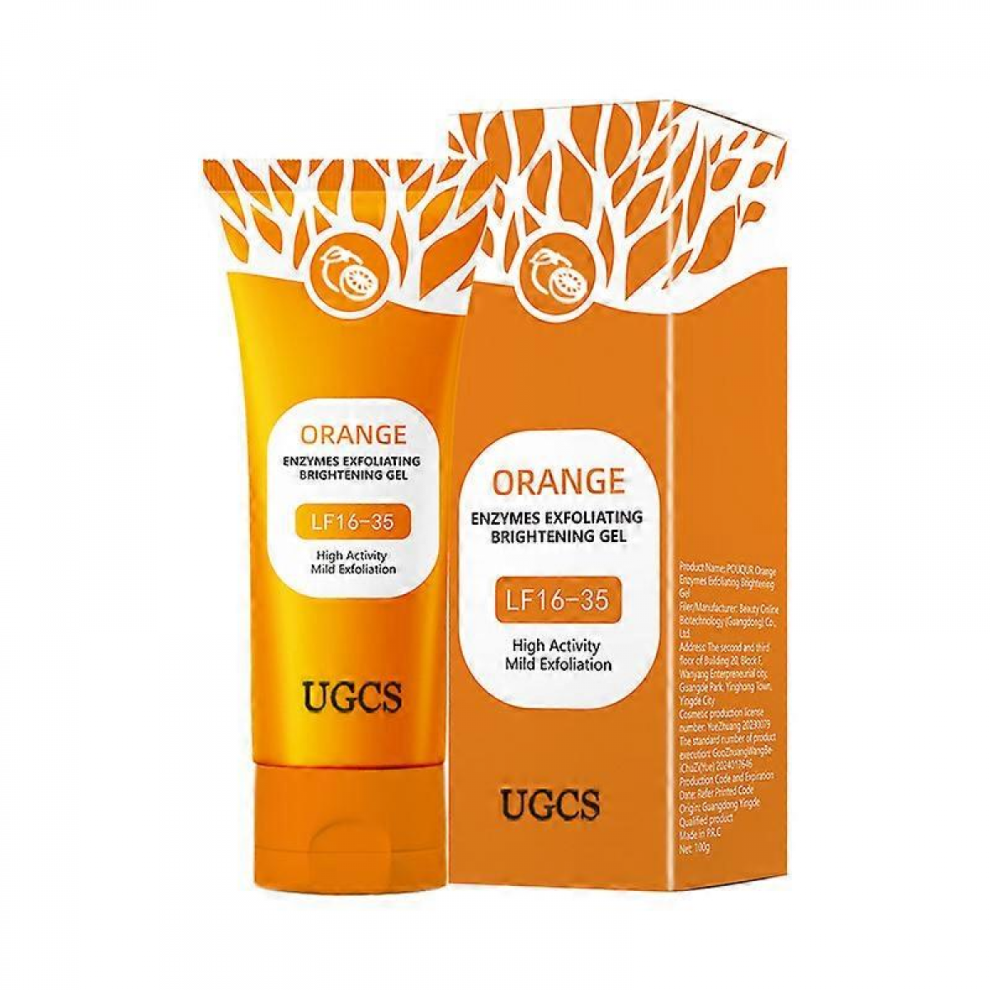 Orange (1Pc) Enzymes Exfoliating Brightening Gel Moisturizing Smoothing Tighten Pores Whitening Exfoliating Peeling Gel