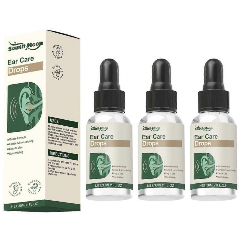 (3pcs) 1-3pcs Ear Care Drops for Ringing Ears, Gentle Formula Ear Drop with Natural Botanical Extracts for Tinnitus Relief, Buzzing Ears