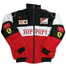 (white, L) Veste Ferrari réplique pour homme | Style racing, idéale pour une tenue décontractée et les activités automobiles