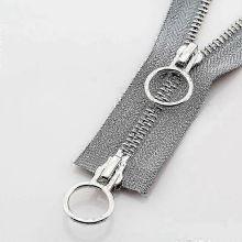 (gray, 70cm) Cerniera lunga in metallo aperta con doppio cursore per accessori di abbigliamento da giacca