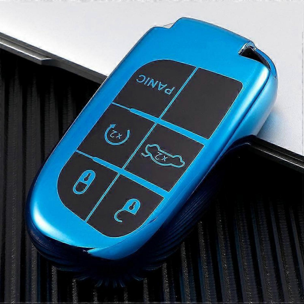 (, 5 Buttons) Car 5Buttons Key Cover Case Holder For Jeep Renegade Compass Grand Cherokee For Chrysler 300C Wrangler Dodge Fiat Accessories Blue 5996097004111