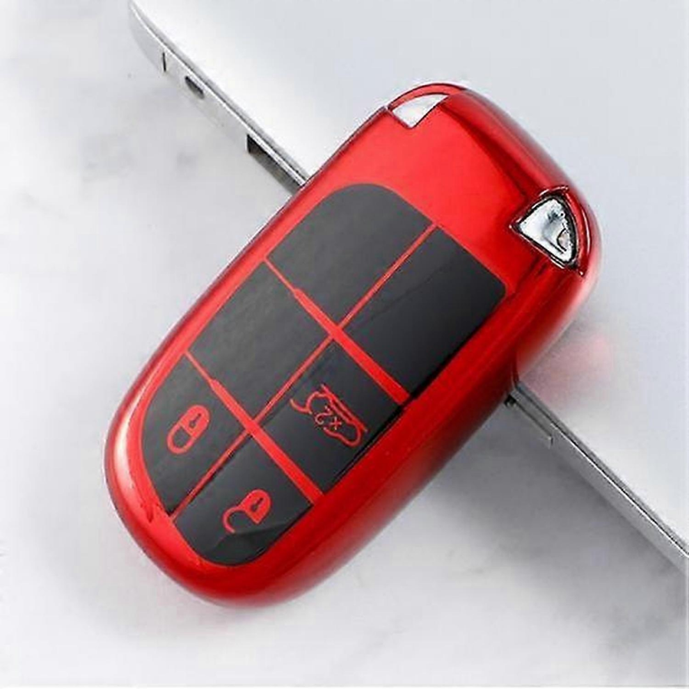 (, 3 Buttons) Car 5Buttons Key Cover Case Holder For Jeep Renegade Compass Grand Cherokee For Chrysler 300C Wrangler Dodge Fiat Accessories Red 5996097004166