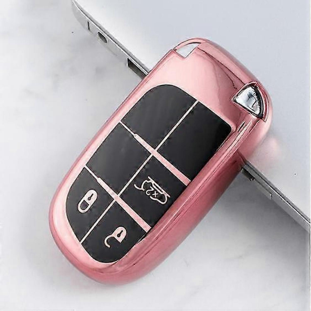 (, 3 Buttons) Car 5Buttons Key Cover Case Holder For Jeep Renegade Compass Grand Cherokee For Chrysler 300C Wrangler Dodge Fiat Accessories Pink 5996097004135