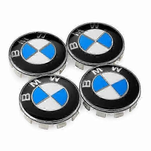 (blue white) B04- 68mm 4-pack Center Caps Bmw Silver One Size