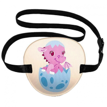 (Pink Egg Dragon, L) Adjustables 3D Eyepatch for Adults Kids, Soft Amblyopia Eye Masque for Left or Right Eyes, for Eyesight Recovery