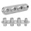 Aluminium 4 Port Car Hose Fitting AC Bulkhead 100mm Silver Replacement 7