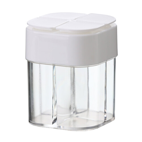 4 Compartment Clear Spice Storage Box Portable Dustproof PP/PS White 2