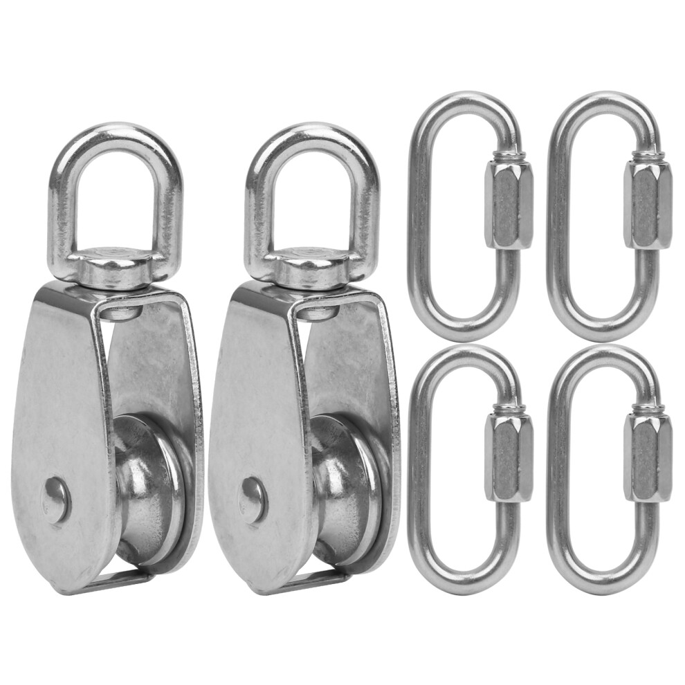 Anti Corrosion Stainless Steel Swivel Hook Single Pulley Block Heavy Duty Rigging Hardware Load Bearing Pulley For Lifting Equipment 9180479922667