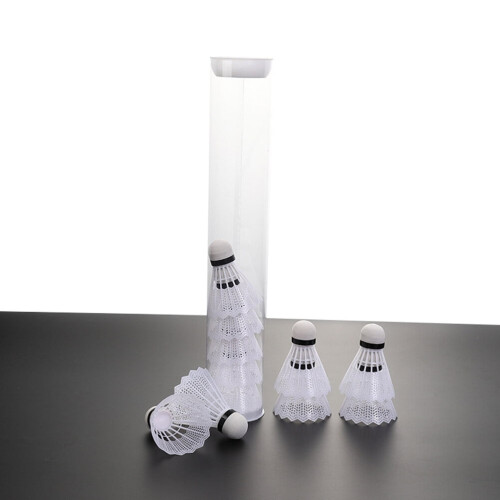 12 volani da badminton in plastica bianca, resistenti e stabili. 1