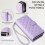 Magnetic Flip Wallet Case for iPhone 15 Pro Purple with 9 3