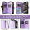 Magnetic Flip Wallet Case for iPhone 15 Pro Purple with 9 4