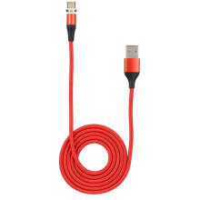 Magnetische USB-C-oplaadkabel met 540 graden rotatie, QC3.0 snelladen, LED-lampje, gevlochten nylon kabel met dataoverdracht voor iPhone, Android en