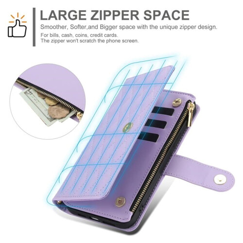 Purple RFID-Blocking Flip Wallet Case for Samsung Galaxy 2